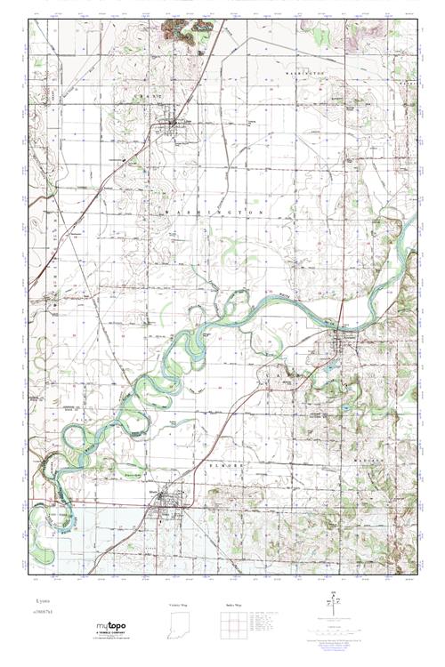 MyTopo Lyons, Indiana USGS Quad Topo Map