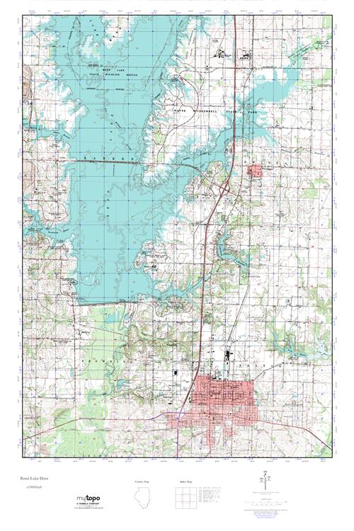 MyTopo Rend Lake Dam, Illinois USGS Quad Topo Map