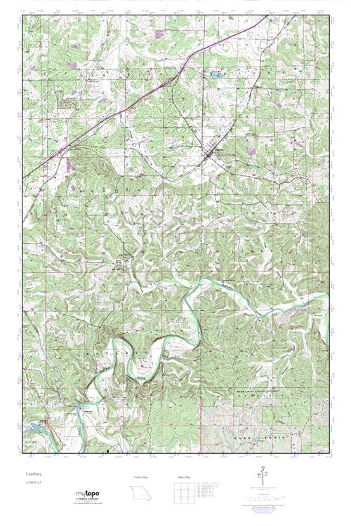 MyTopo Leasburg, Missouri USGS Quad Topo Map