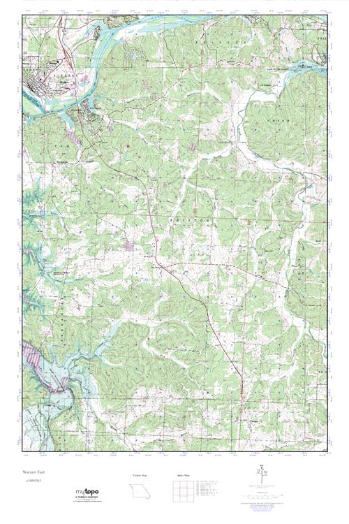 MyTopo Warsaw East, Missouri USGS Quad Topo Map
