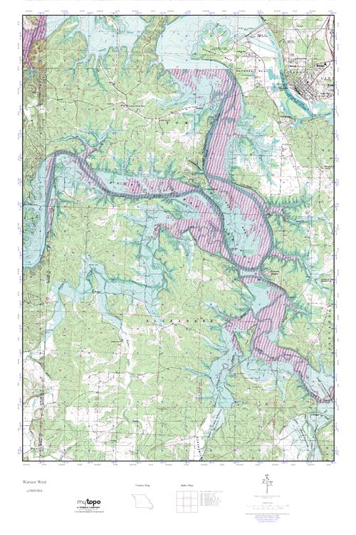 MyTopo Warsaw West, Missouri USGS Quad Topo Map
