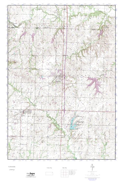 MyTopo Carbondale, Kansas USGS Quad Topo Map
