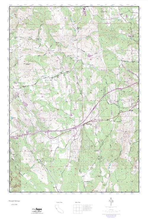MyTopo Shingle Springs, California USGS Quad Topo Map