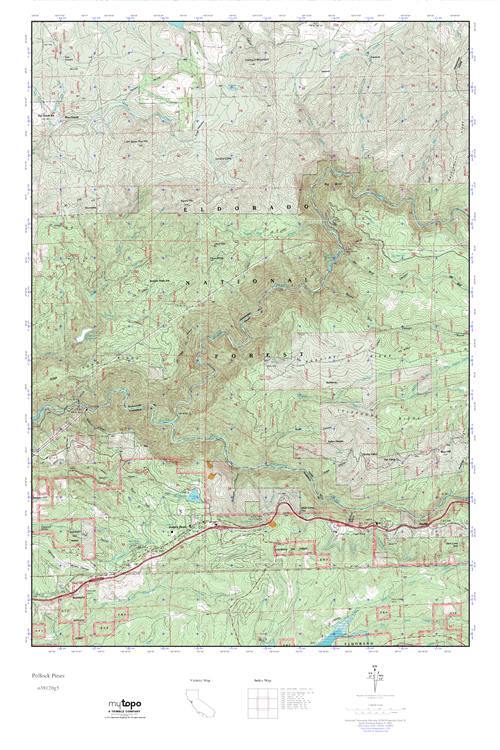 MyTopo Pollock Pines, California USGS Quad Topo Map