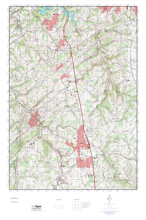 MyTopo Glen Rock, Pennsylvania USGS Quad Topo Map