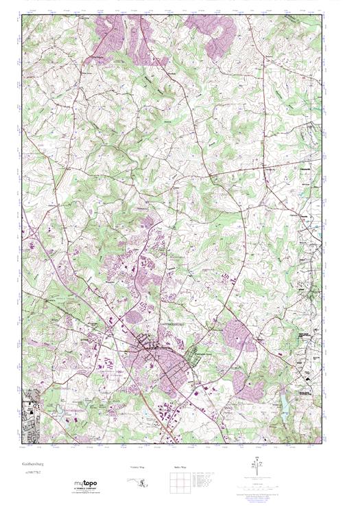MyTopo Gaithersburg, Maryland USGS Quad Topo Map