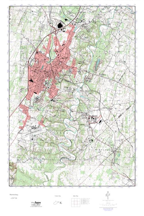 MyTopo Martinsburg, West Virginia USGS Quad Topo Map