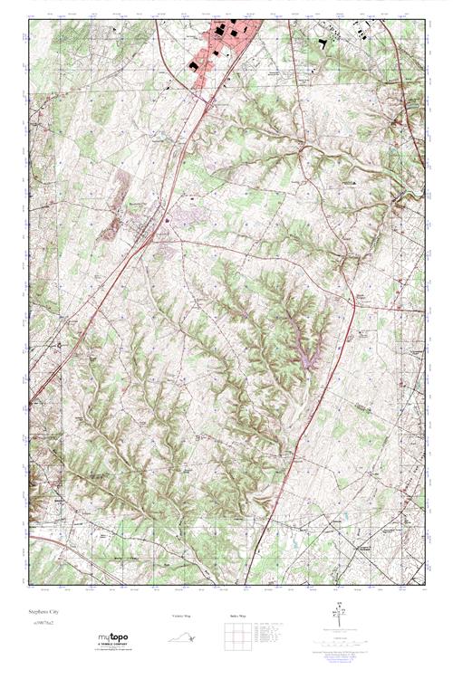 MyTopo Stephens City, Virginia USGS Quad Topo Map