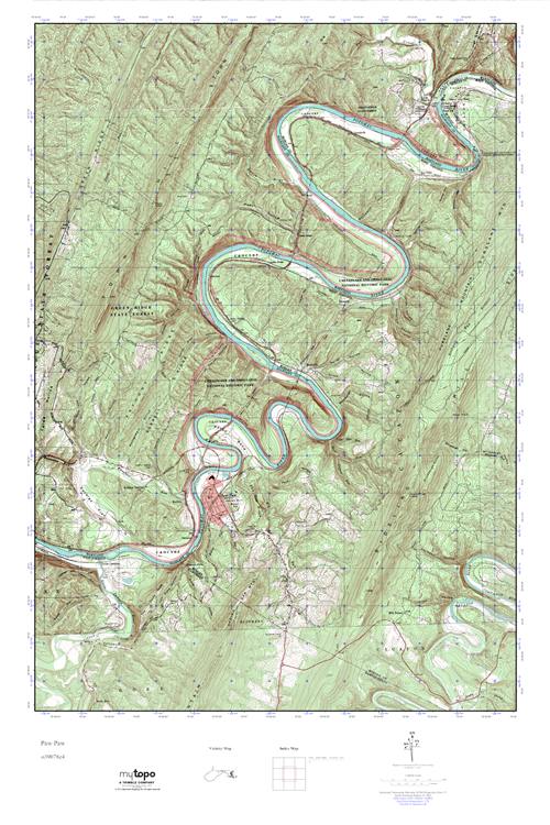MyTopo Paw Paw, West Virginia USGS Quad Topo Map