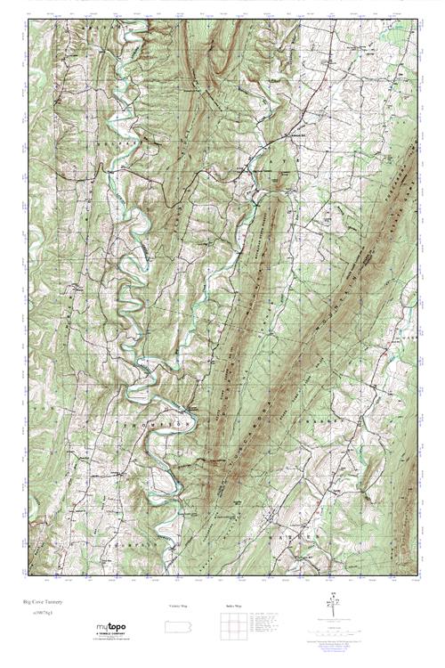 MyTopo Big Cove Tannery, Pennsylvania USGS Quad Topo Map