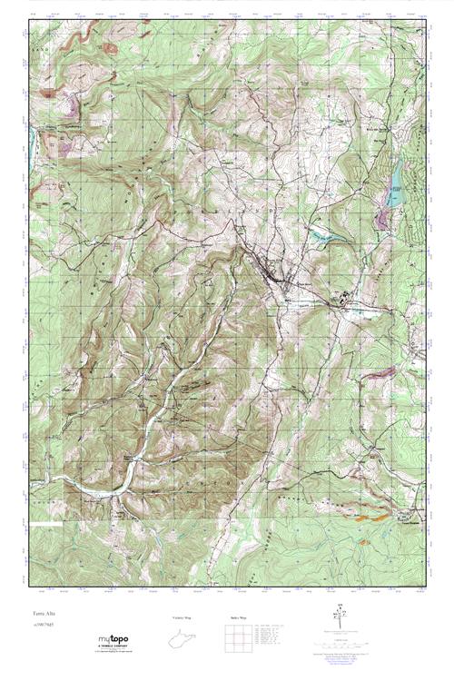 MyTopo Terra Alta, West Virginia USGS Quad Topo Map