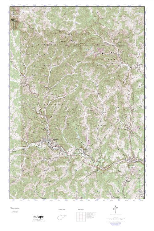 MyTopo Mannington, West Virginia USGS Quad Topo Map