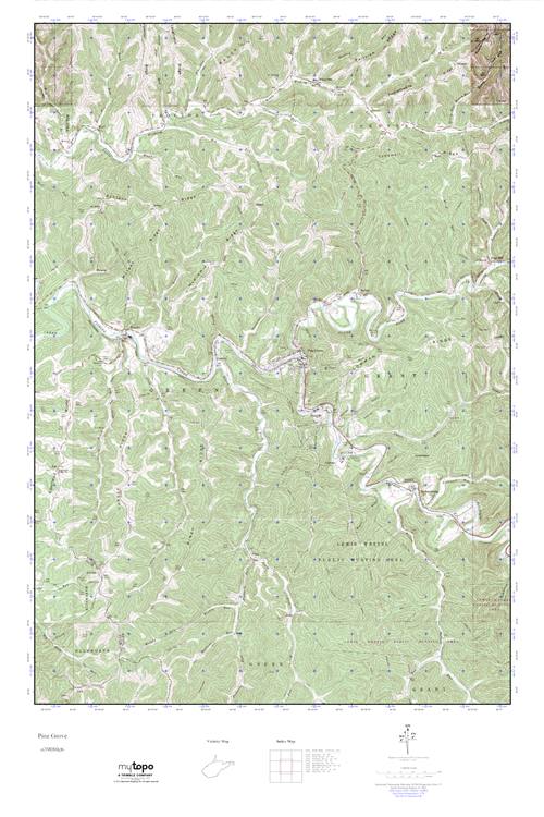 MyTopo Pine Grove, West Virginia USGS Quad Topo Map