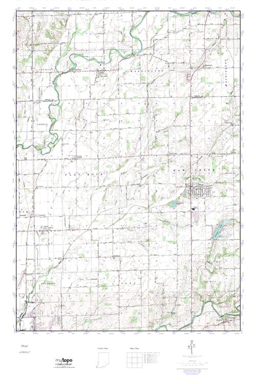 MyTopo Hope, Indiana USGS Quad Topo Map