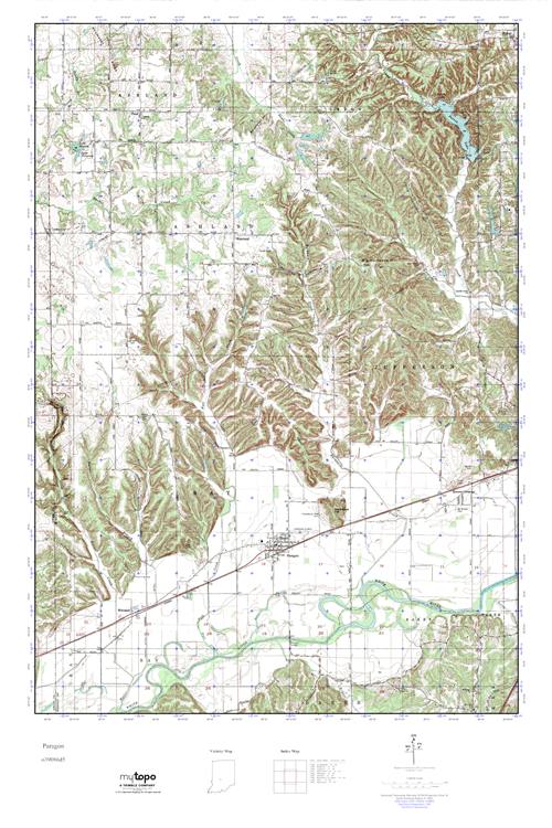 MyTopo Paragon, Indiana USGS Quad Topo Map