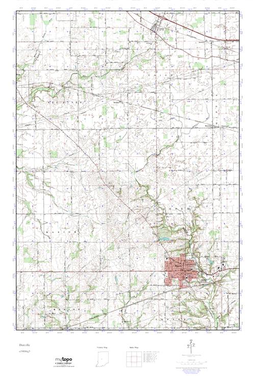 MyTopo Danville, Indiana USGS Quad Topo Map