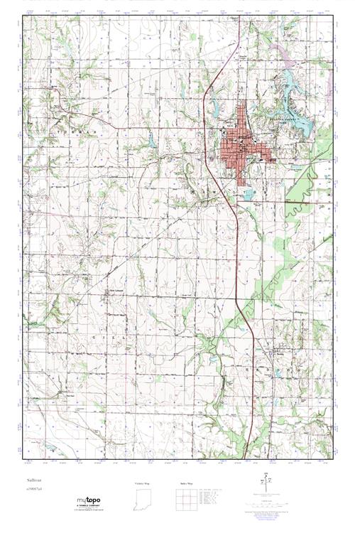MyTopo Sullivan, Indiana USGS Quad Topo Map