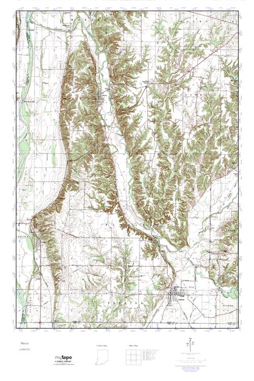 MyTopo Mecca, Indiana USGS Quad Topo Map