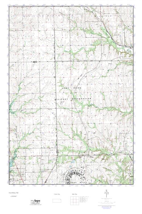 MyTopo Fort Riley NE, Kansas USGS Quad Topo Map