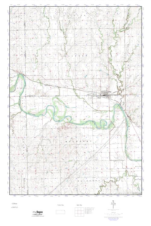 MyTopo Clifton, Kansas USGS Quad Topo Map