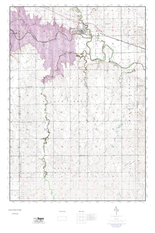 MyTopo Glen Elder South, Kansas USGS Quad Topo Map