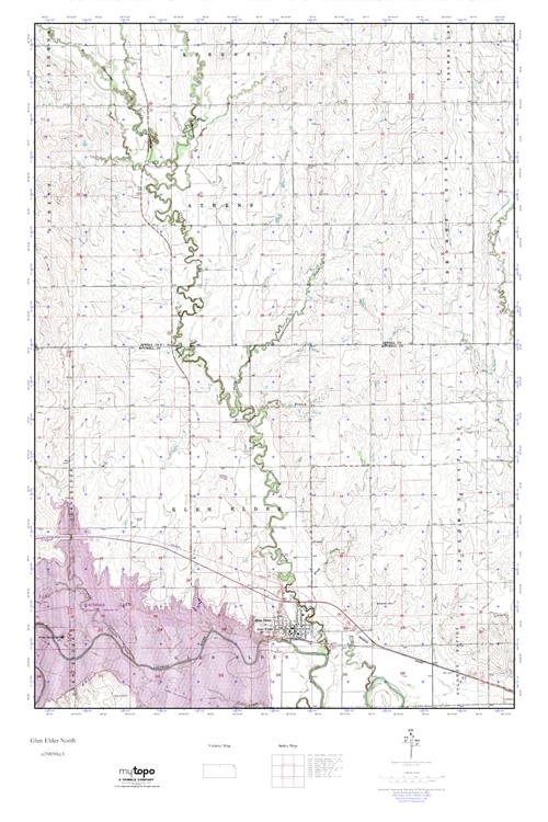 MyTopo Glen Elder North, Kansas USGS Quad Topo Map