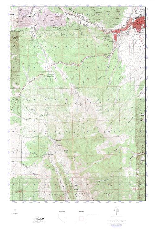 MyTopo Ely, Nevada USGS Quad Topo Map