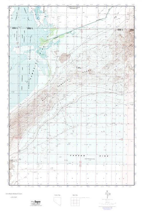 MyTopo Lovelock Indian Caves, Nevada USGS Quad Topo Map