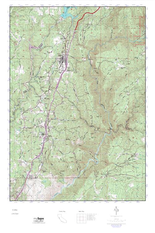 MyTopo Colfax, California USGS Quad Topo Map