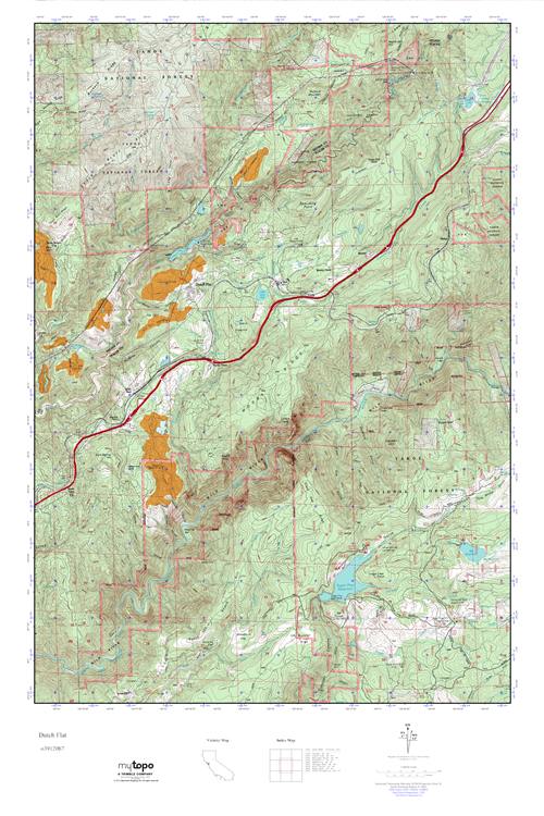 MyTopo Dutch Flat, California USGS Quad Topo Map