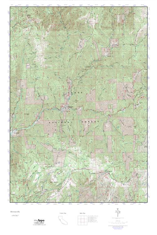 MyTopo Downieville, California USGS Quad Topo Map