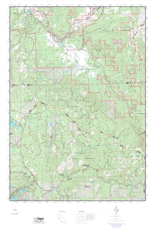 MyTopo Clio, California USGS Quad Topo Map