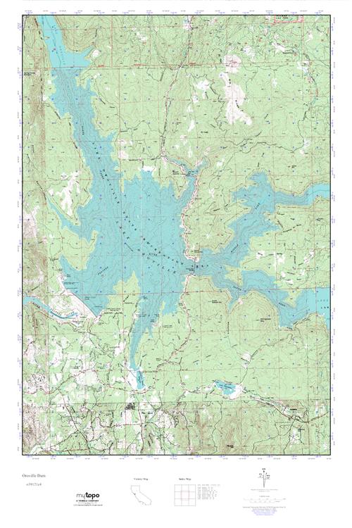 MyTopo Oroville Dam, California USGS Quad Topo Map