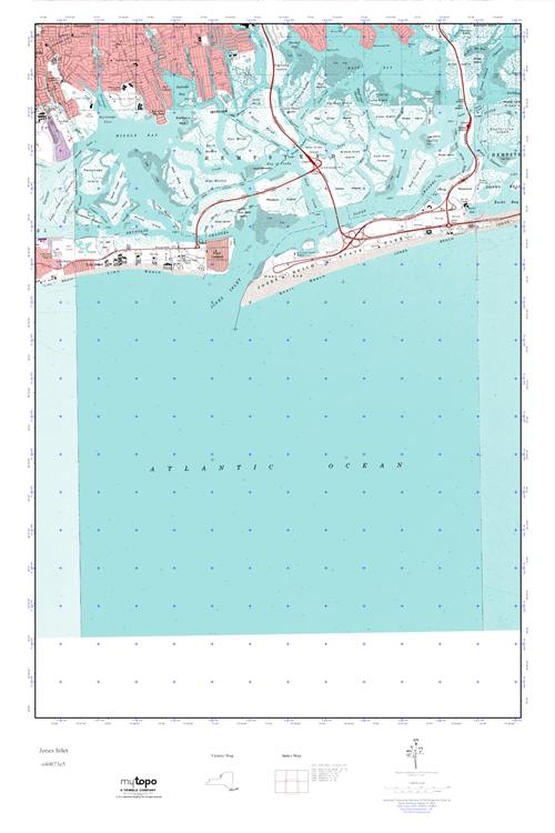 MyTopo Jones Inlet, New York USGS Quad Topo Map