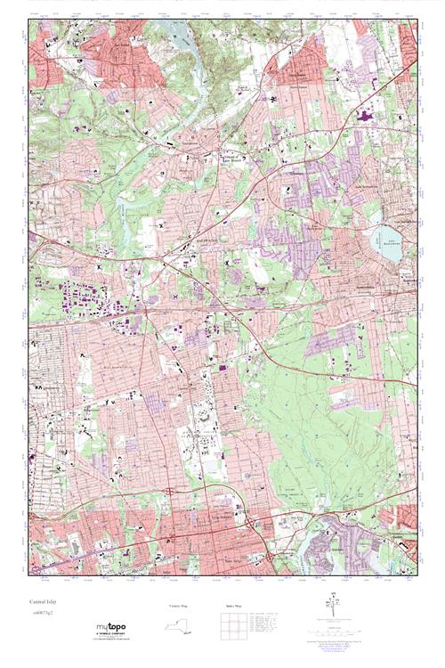 MyTopo Central Islip, New York USGS Quad Topo Map