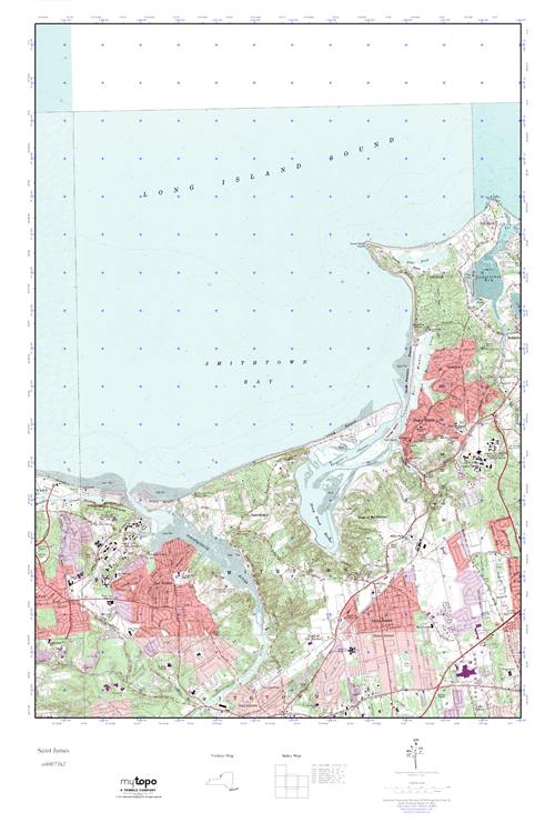 MyTopo Saint James, New York USGS Quad Topo Map