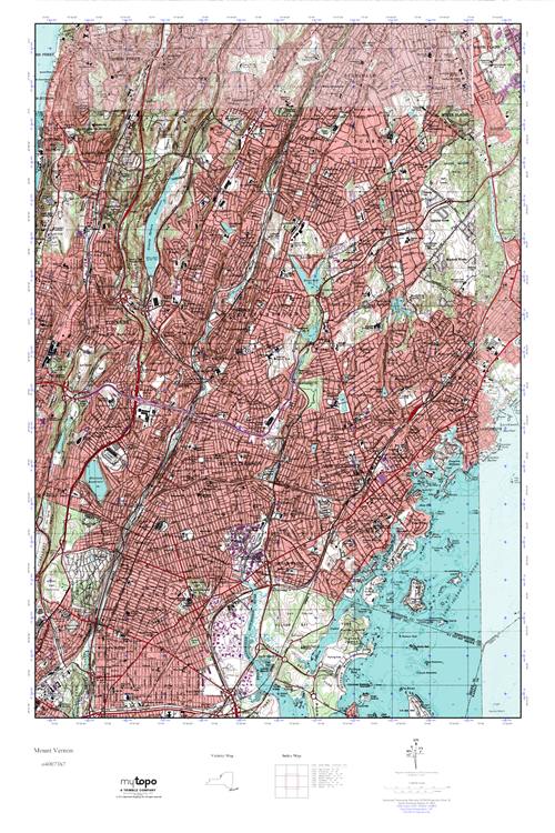 MyTopo Mount Vernon, New York USGS Quad Topo Map