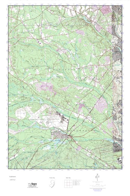 MyTopo Lakehurst, New Jersey USGS Quad Topo Map