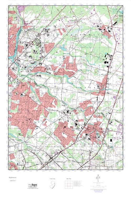 MyTopo Hightstown, New Jersey USGS Quad Topo Map