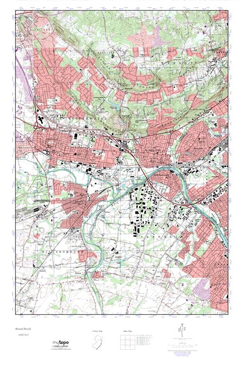 MyTopo Bound Brook, New Jersey USGS Quad Topo Map
