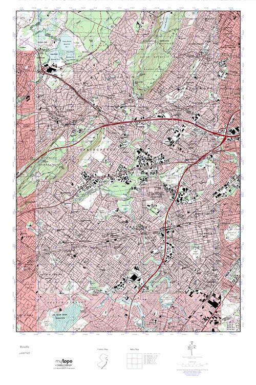 MyTopo Roselle, New Jersey USGS Quad Topo Map