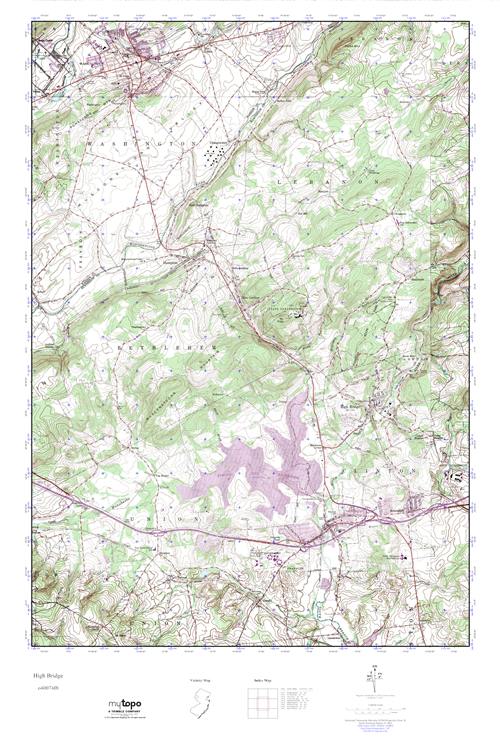 MyTopo High Bridge, New Jersey USGS Quad Topo Map