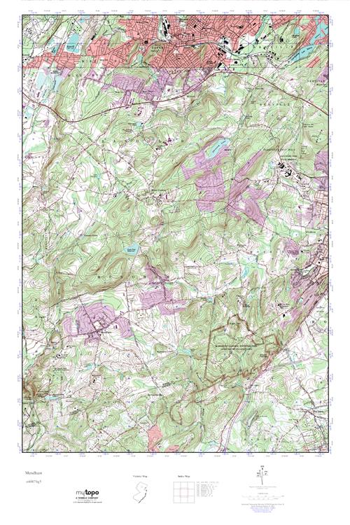 MyTopo Mendham, New Jersey USGS Quad Topo Map
