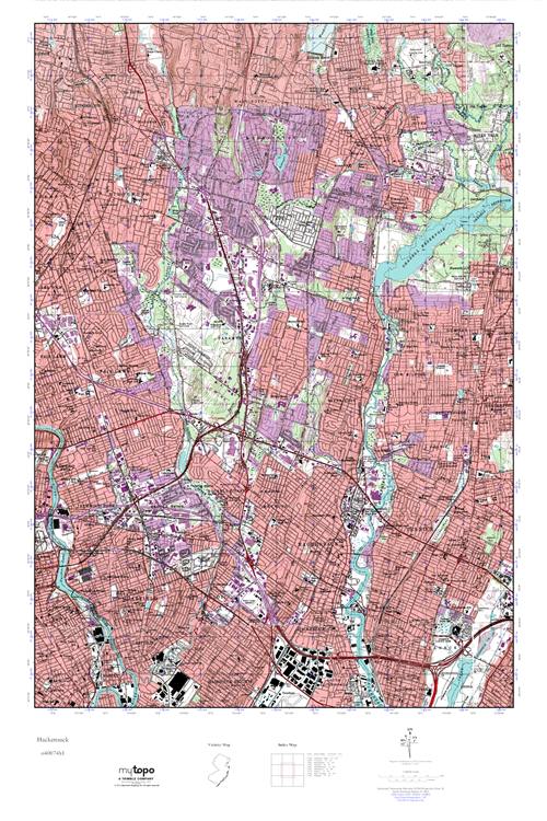 MyTopo Hackensack, New Jersey USGS Quad Topo Map