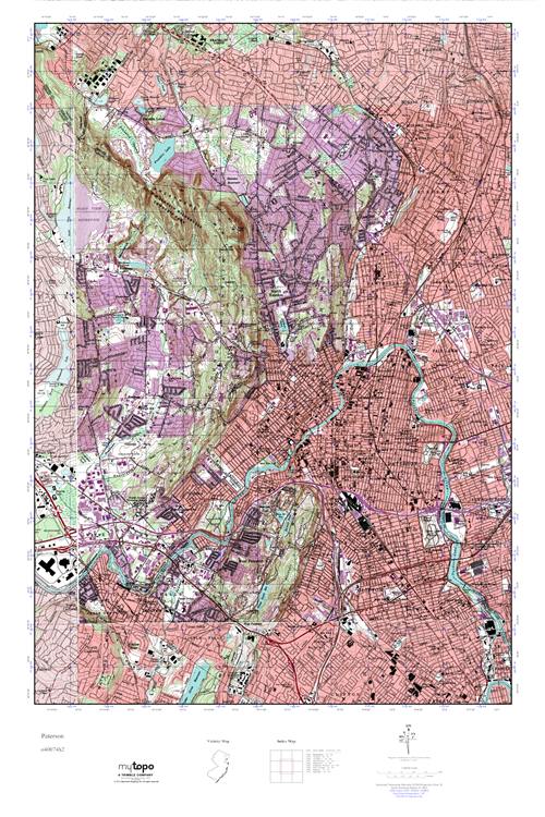 MyTopo Paterson, New Jersey USGS Quad Topo Map