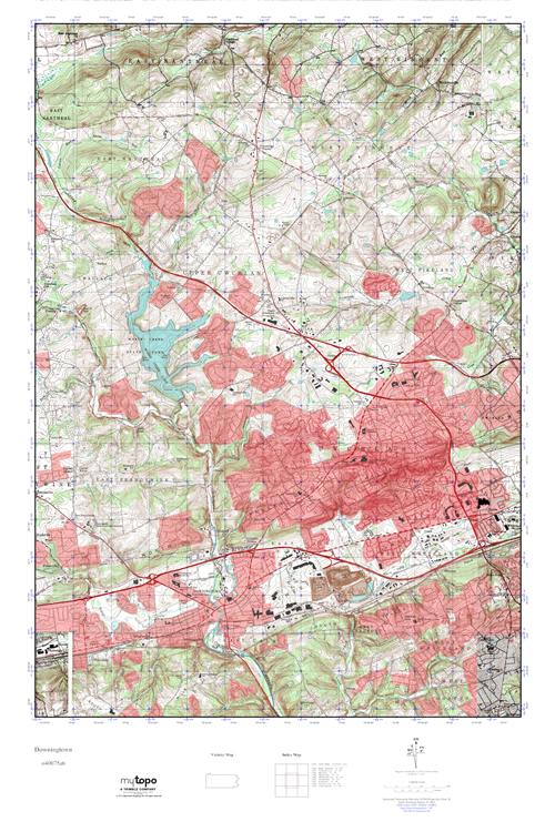 MyTopo Downingtown, Pennsylvania USGS Quad Topo Map