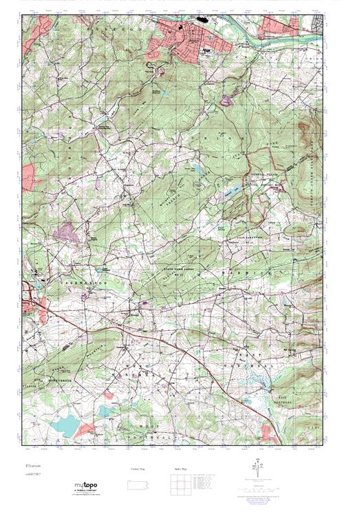 MyTopo Elverson, Pennsylvania USGS Quad Topo Map