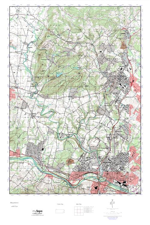 MyTopo Boyertown, Pennsylvania USGS Quad Topo Map