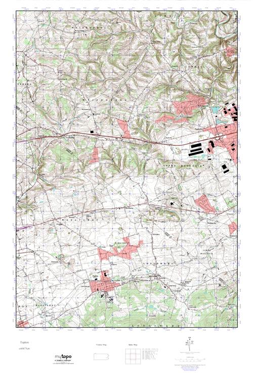 MyTopo Topton, Pennsylvania USGS Quad Topo Map