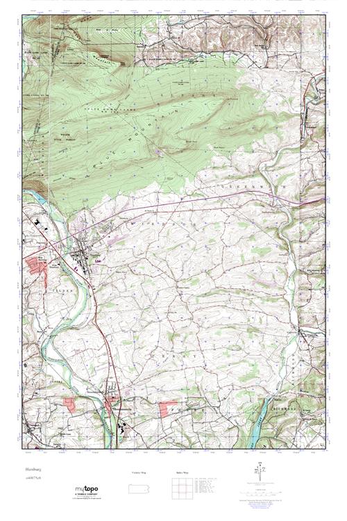 MyTopo Hamburg, Pennsylvania USGS Quad Topo Map